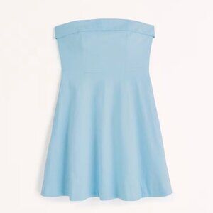 Abercrombie & Fitch Linen Blend Mini Dress in Blue Size XS